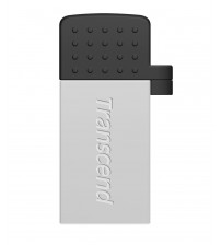 Transcend Jet Flash 380 16 GB USB 2.0 OTG Flash Drive, Silver